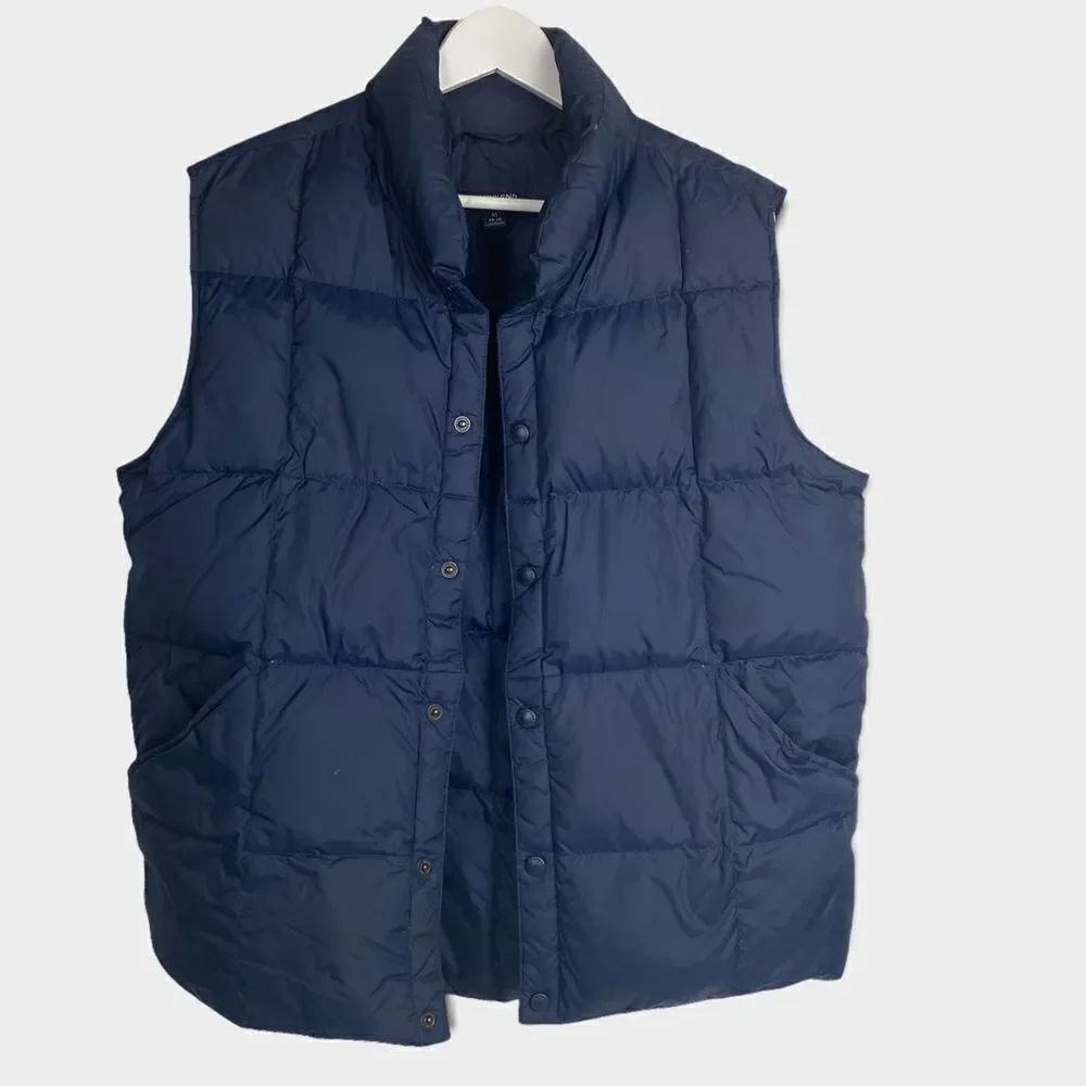 Lands' End Mens Snap Front Down Puffer Vest size Medium